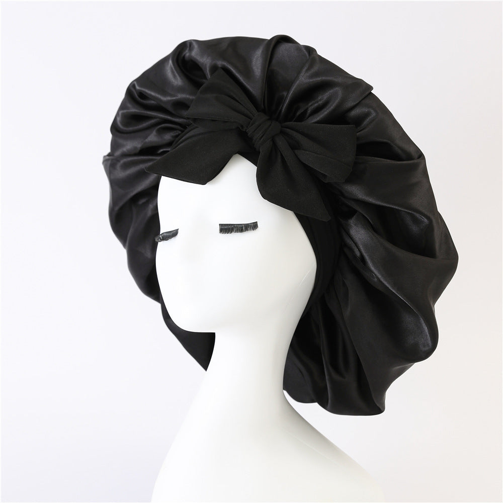 Gorro de noche antifrizz: satén suave para cabello rizado y natural