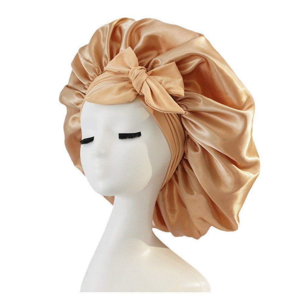 Gorro de noche antifrizz: satén suave para cabello rizado y natural