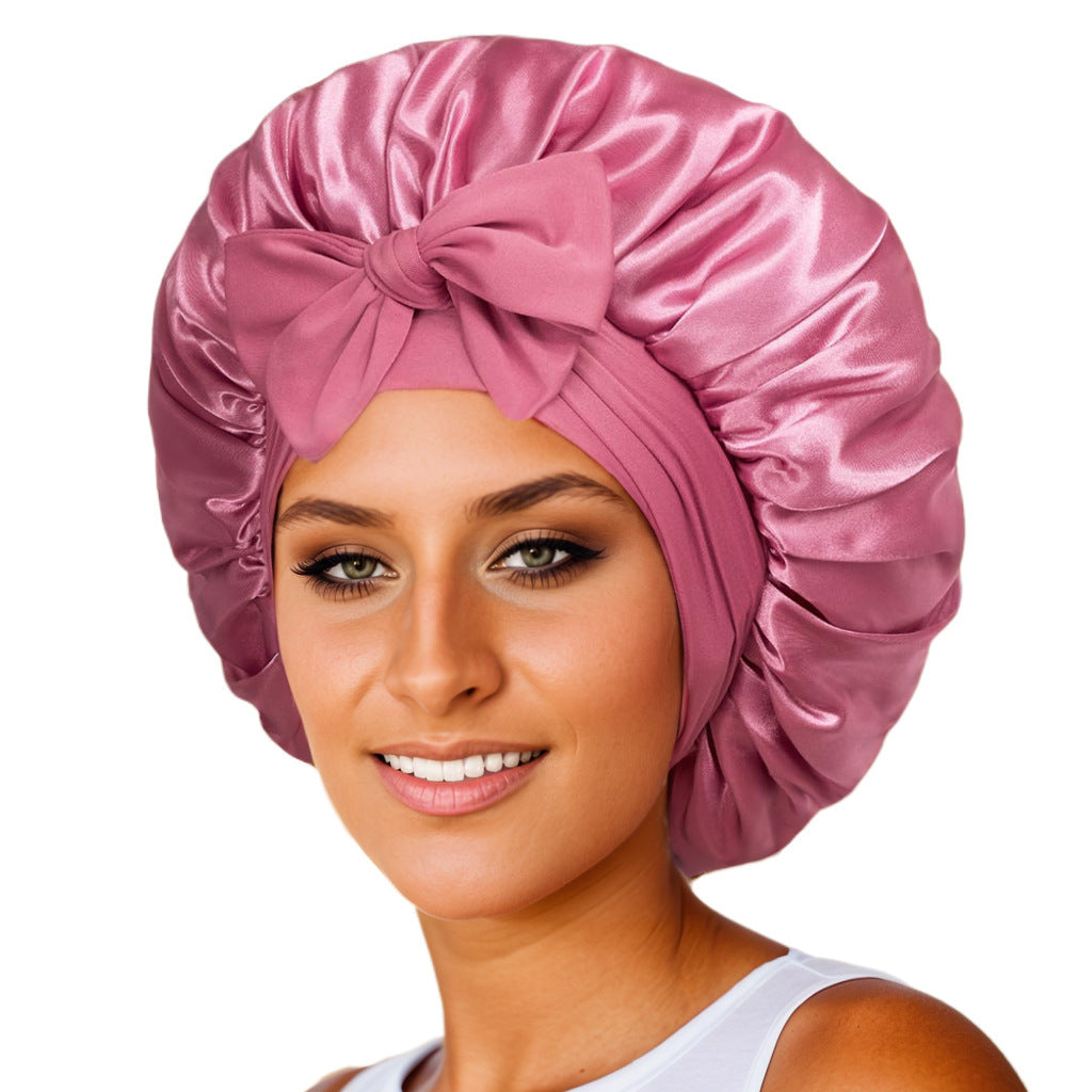 Gorro de noche antifrizz: satén suave para cabello rizado y natural