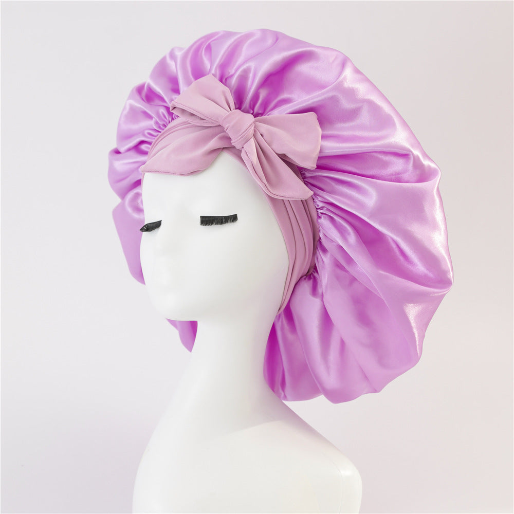 Gorro de noche antifrizz: satén suave para cabello rizado y natural