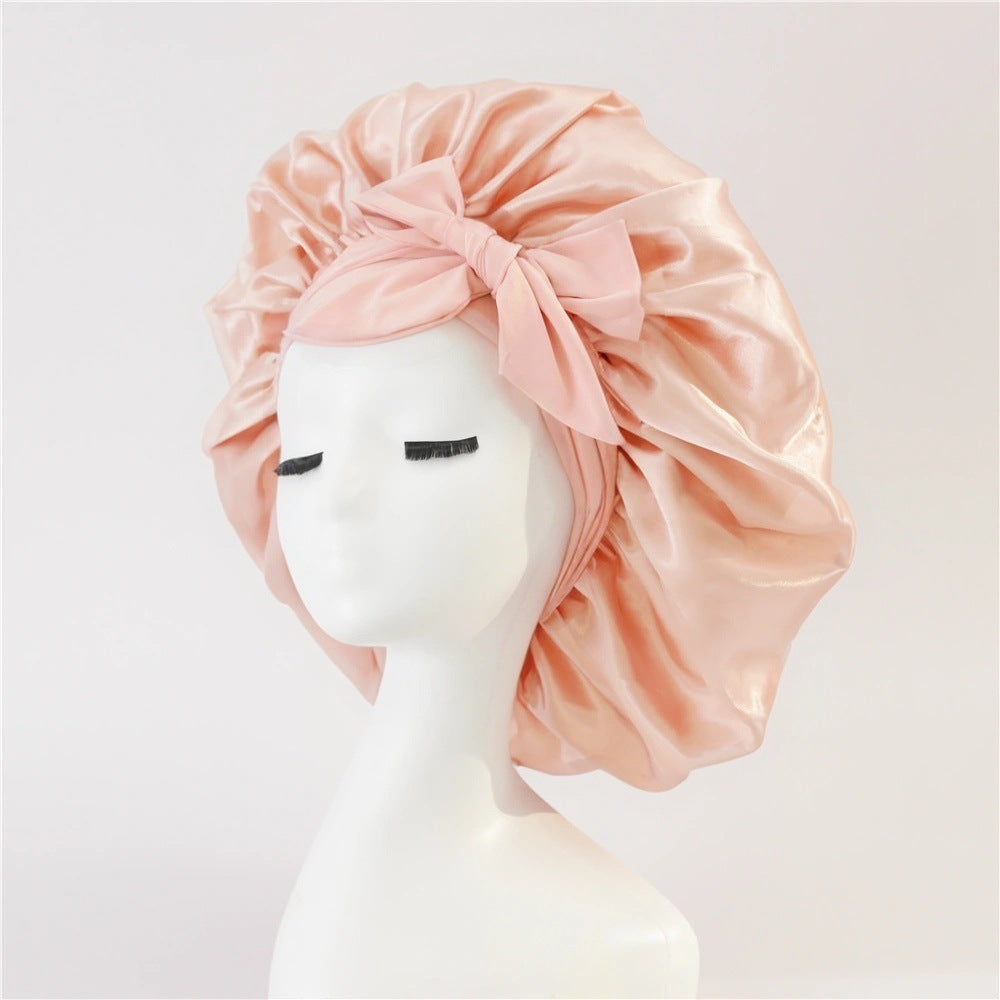 Gorro de noche antifrizz: satén suave para cabello rizado y natural