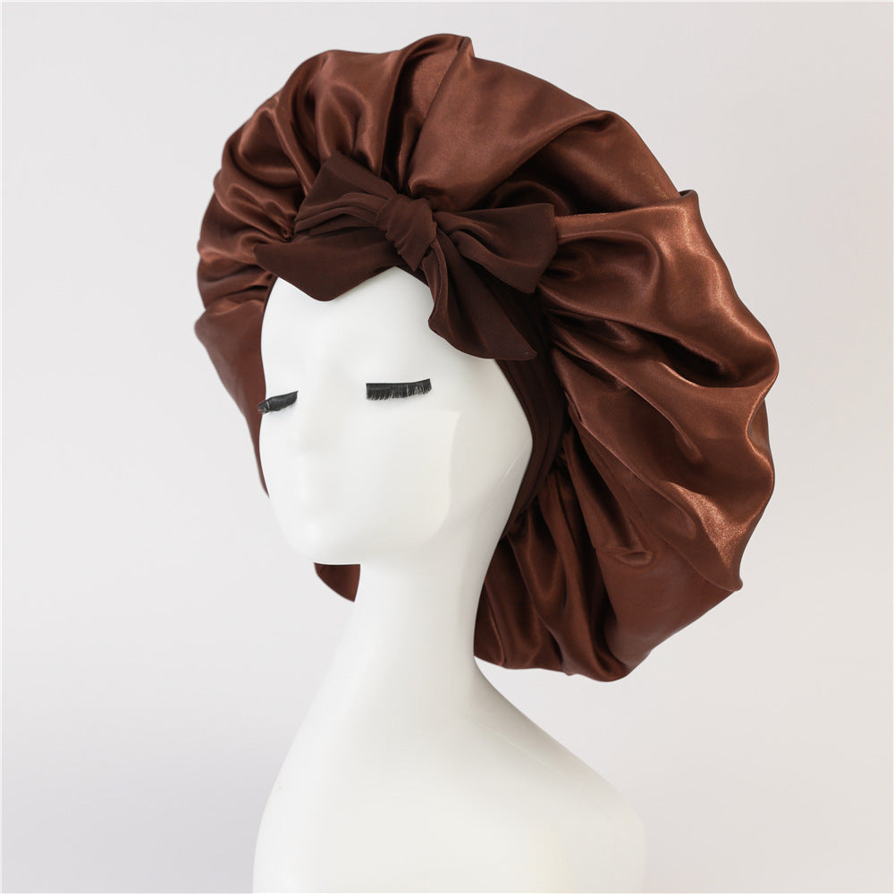 Gorro de noche antifrizz: satén suave para cabello rizado y natural