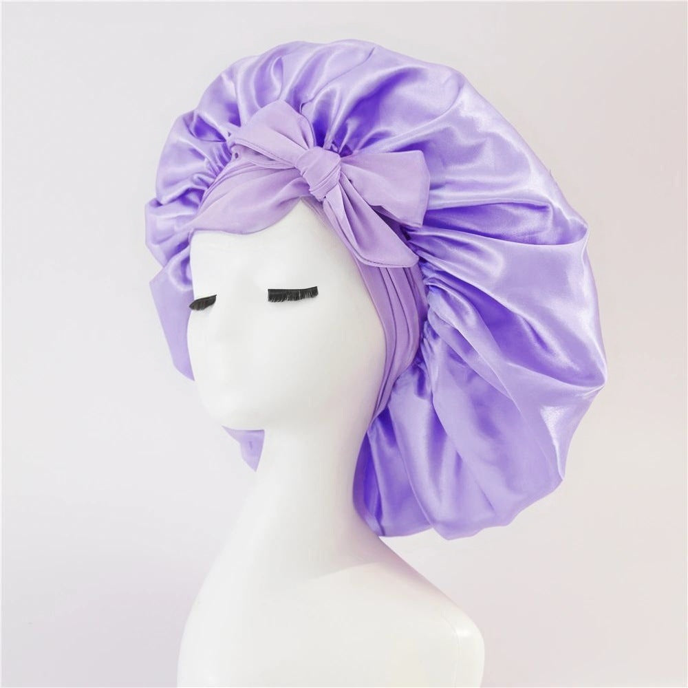 Gorro de noche antifrizz: satén suave para cabello rizado y natural