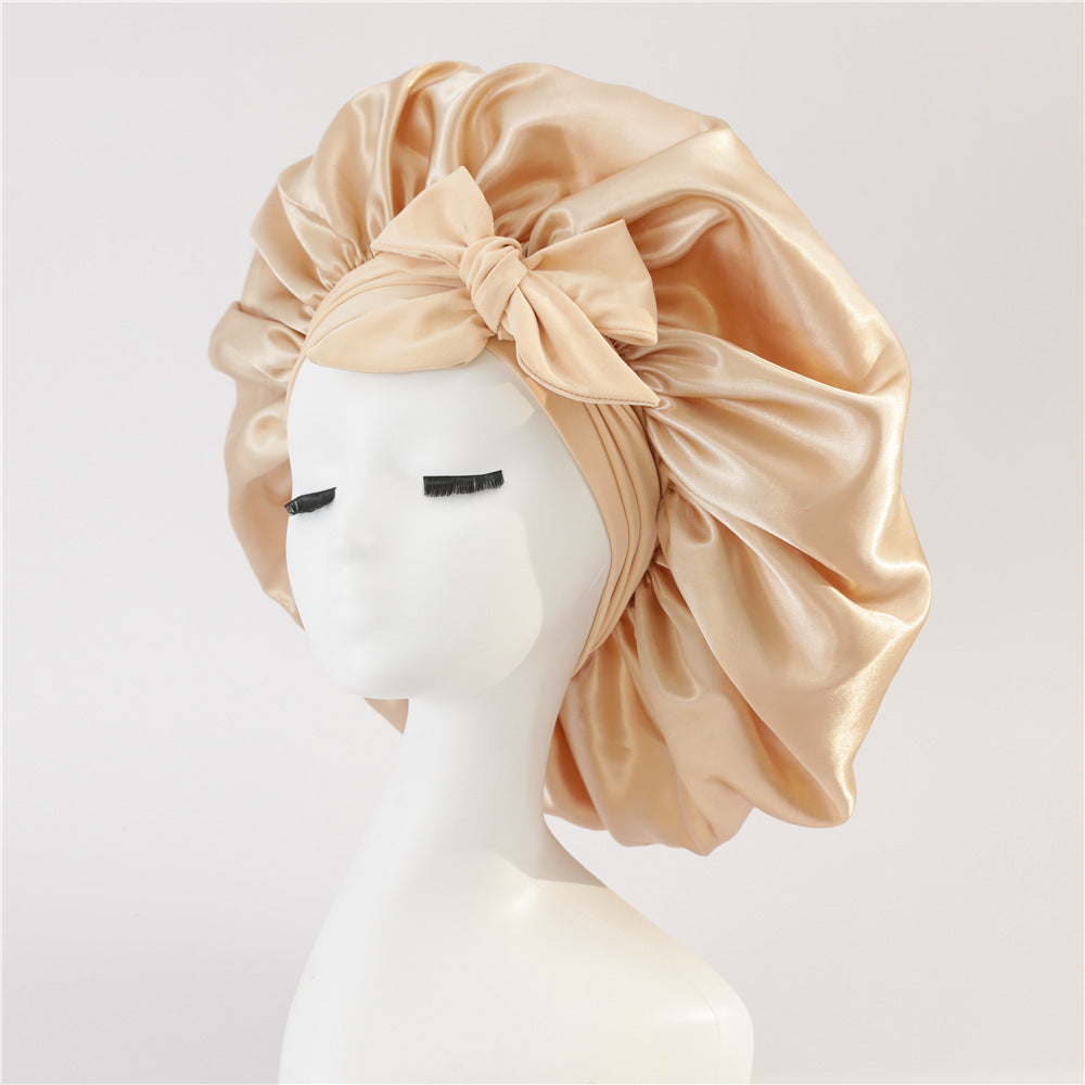 Gorro de noche antifrizz: satén suave para cabello rizado y natural