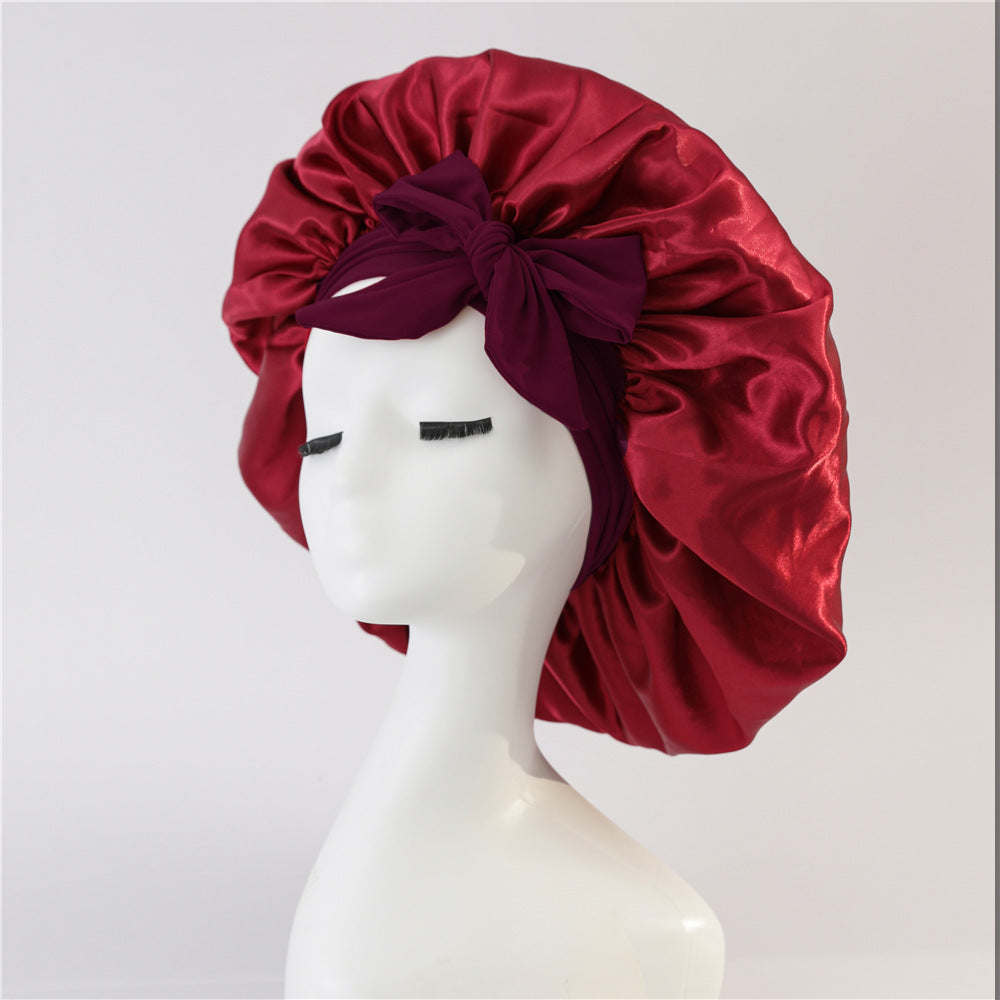 Gorro de noche antifrizz: satén suave para cabello rizado y natural