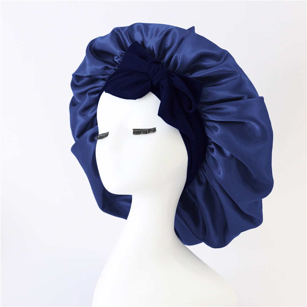 Gorro de noche antifrizz: satén suave para cabello rizado y natural