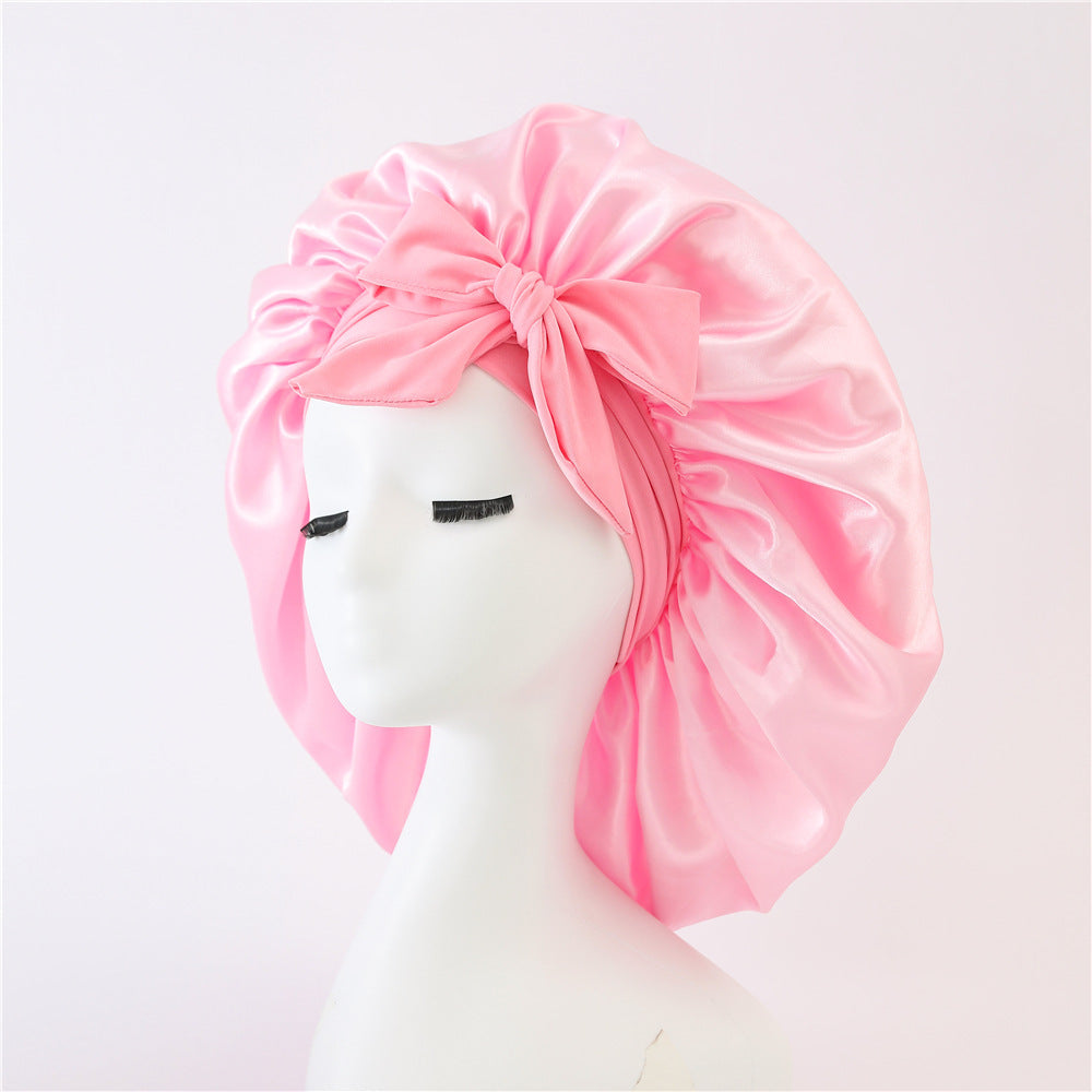 Gorro de noche antifrizz: satén suave para cabello rizado y natural