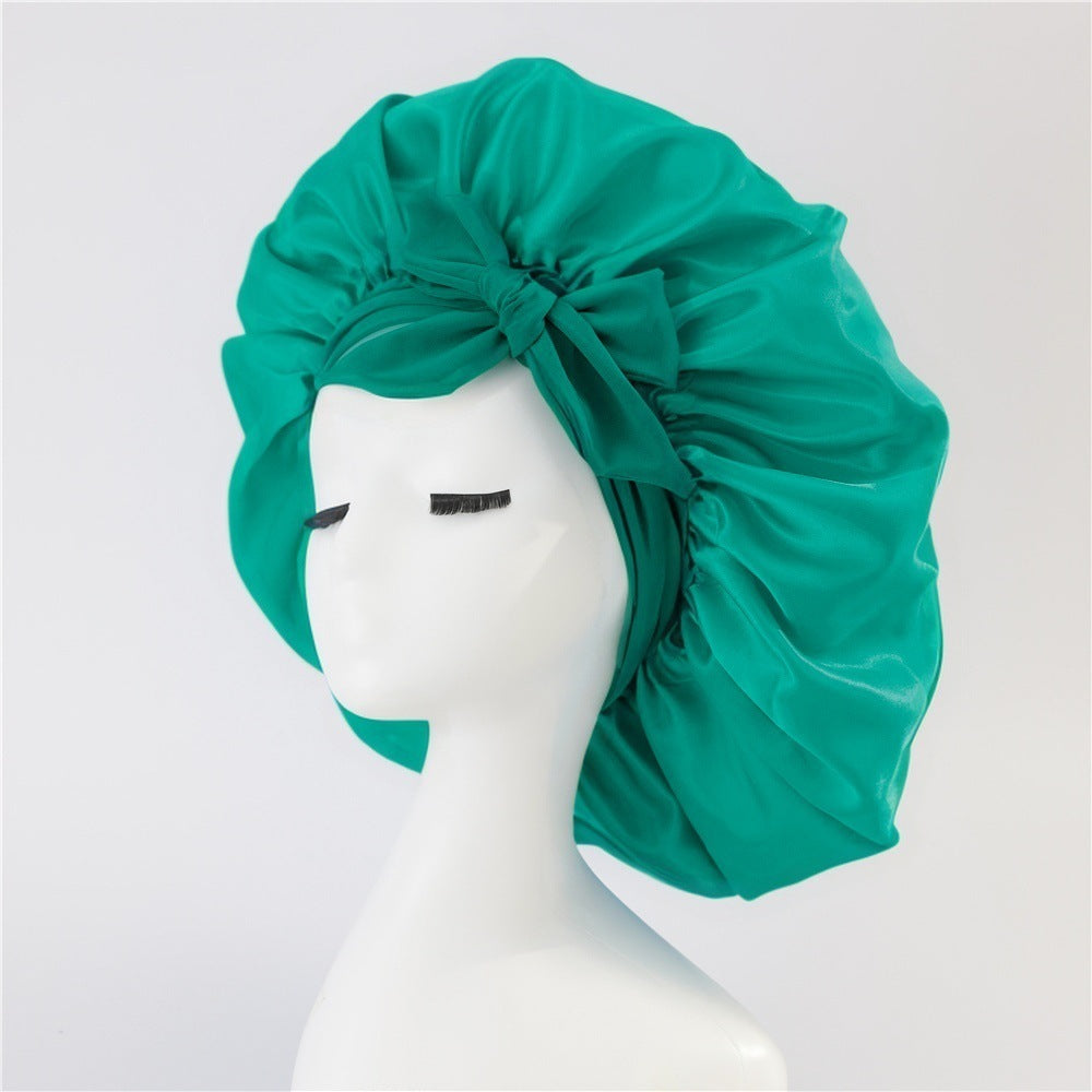 Gorro de noche antifrizz: satén suave para cabello rizado y natural