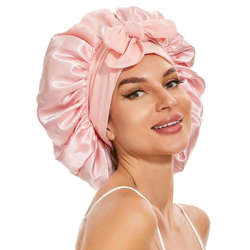 Gorro de noche antifrizz: satén suave para cabello rizado y natural