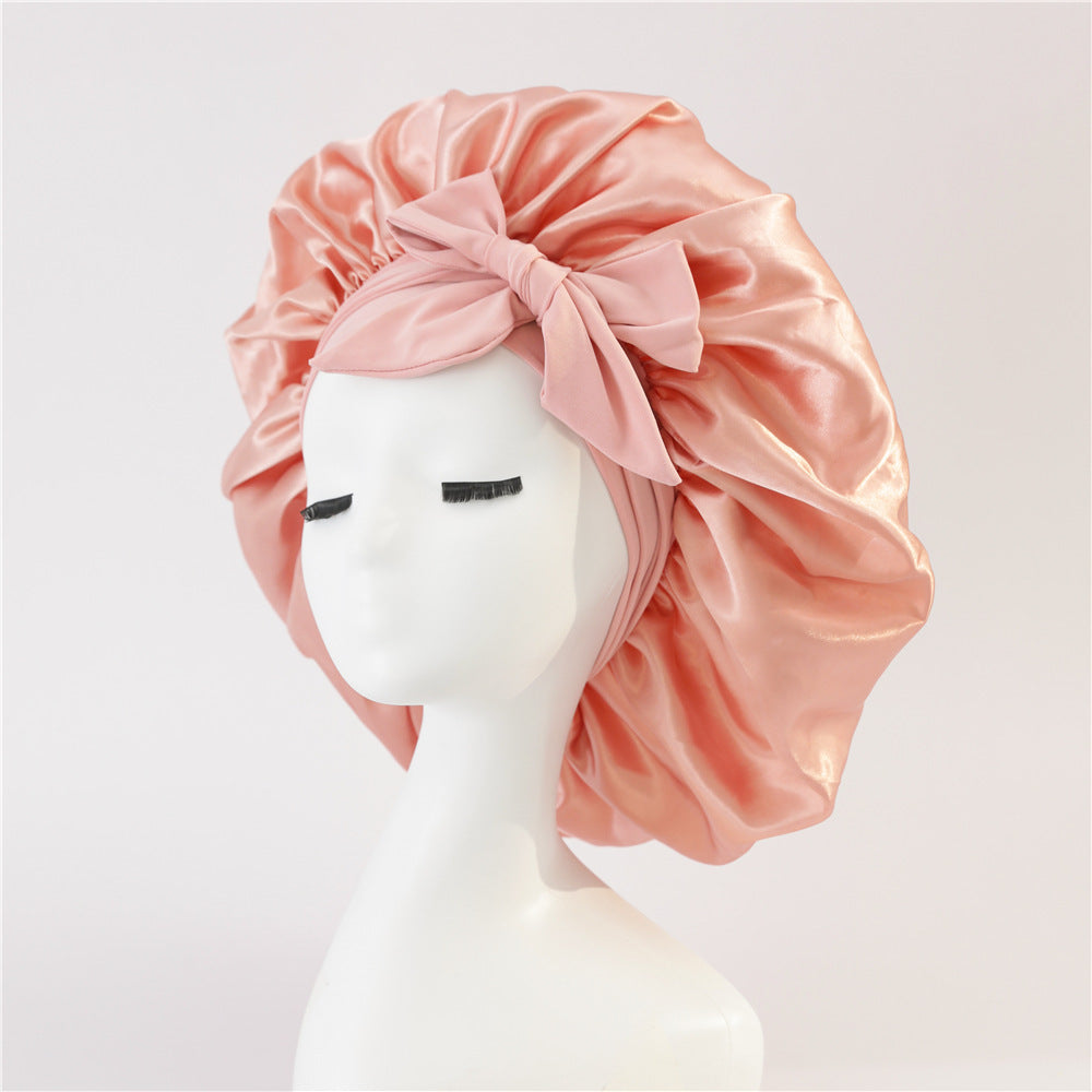 Gorro de noche antifrizz: satén suave para cabello rizado y natural