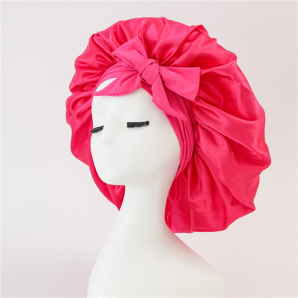 Gorro de noche antifrizz: satén suave para cabello rizado y natural