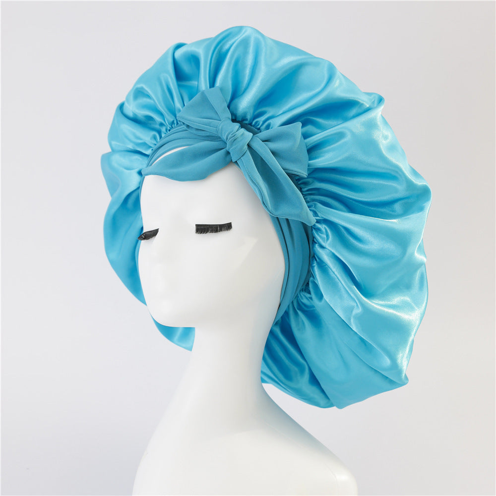 Gorro de noche antifrizz: satén suave para cabello rizado y natural