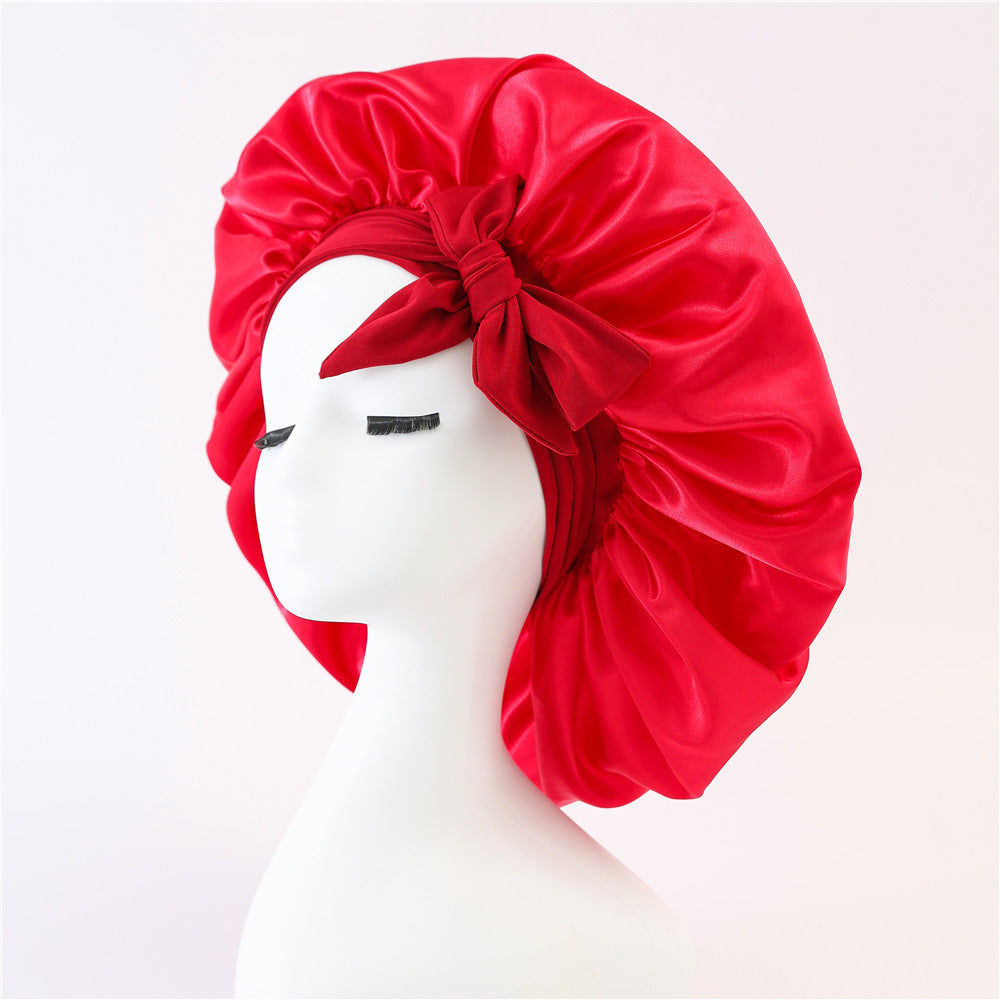 Gorro de noche antifrizz: satén suave para cabello rizado y natural