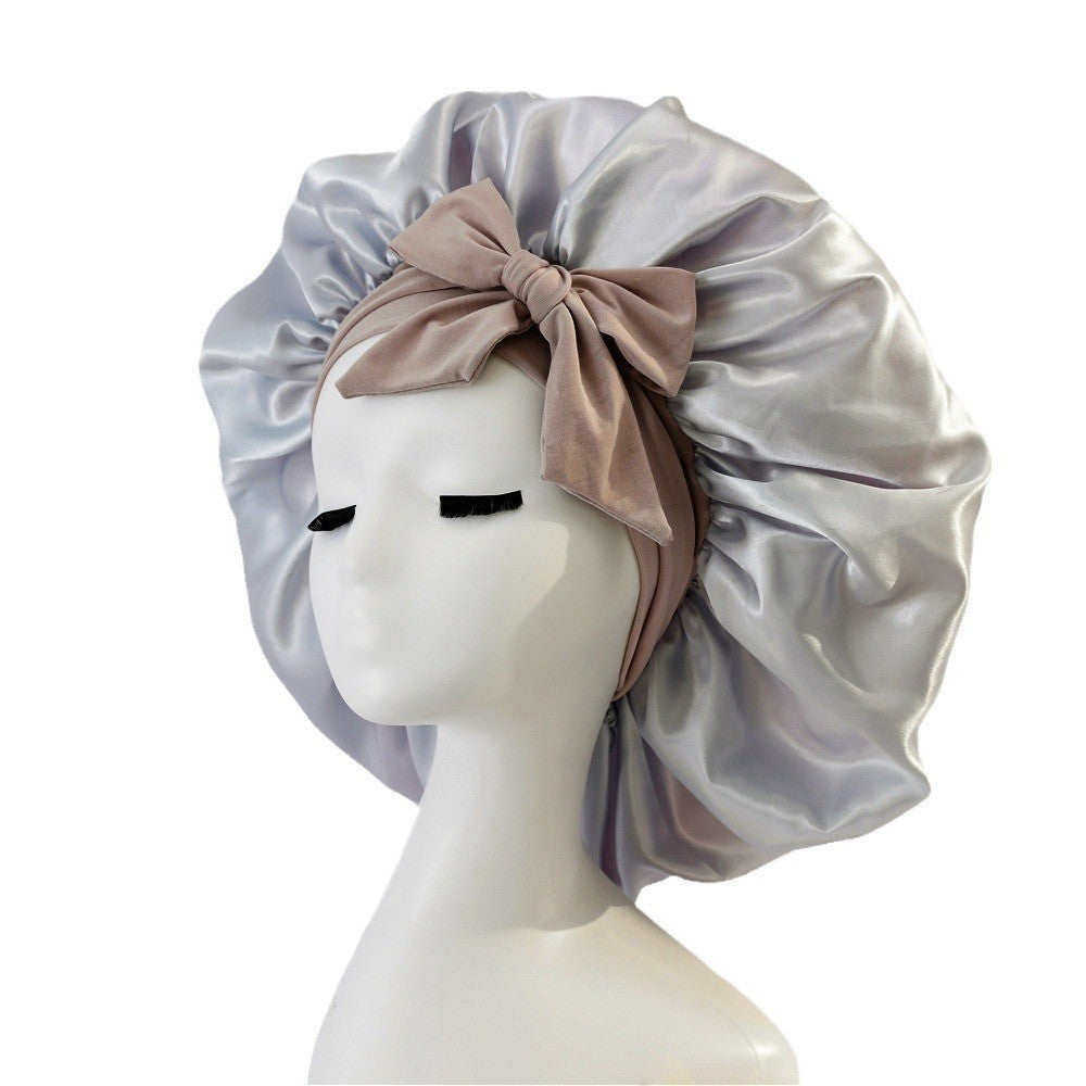 Gorro de noche antifrizz: satén suave para cabello rizado y natural