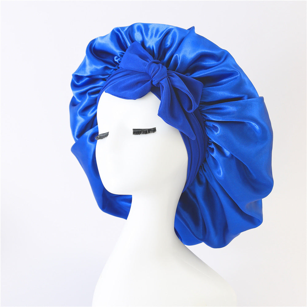 Gorro de noche antifrizz: satén suave para cabello rizado y natural