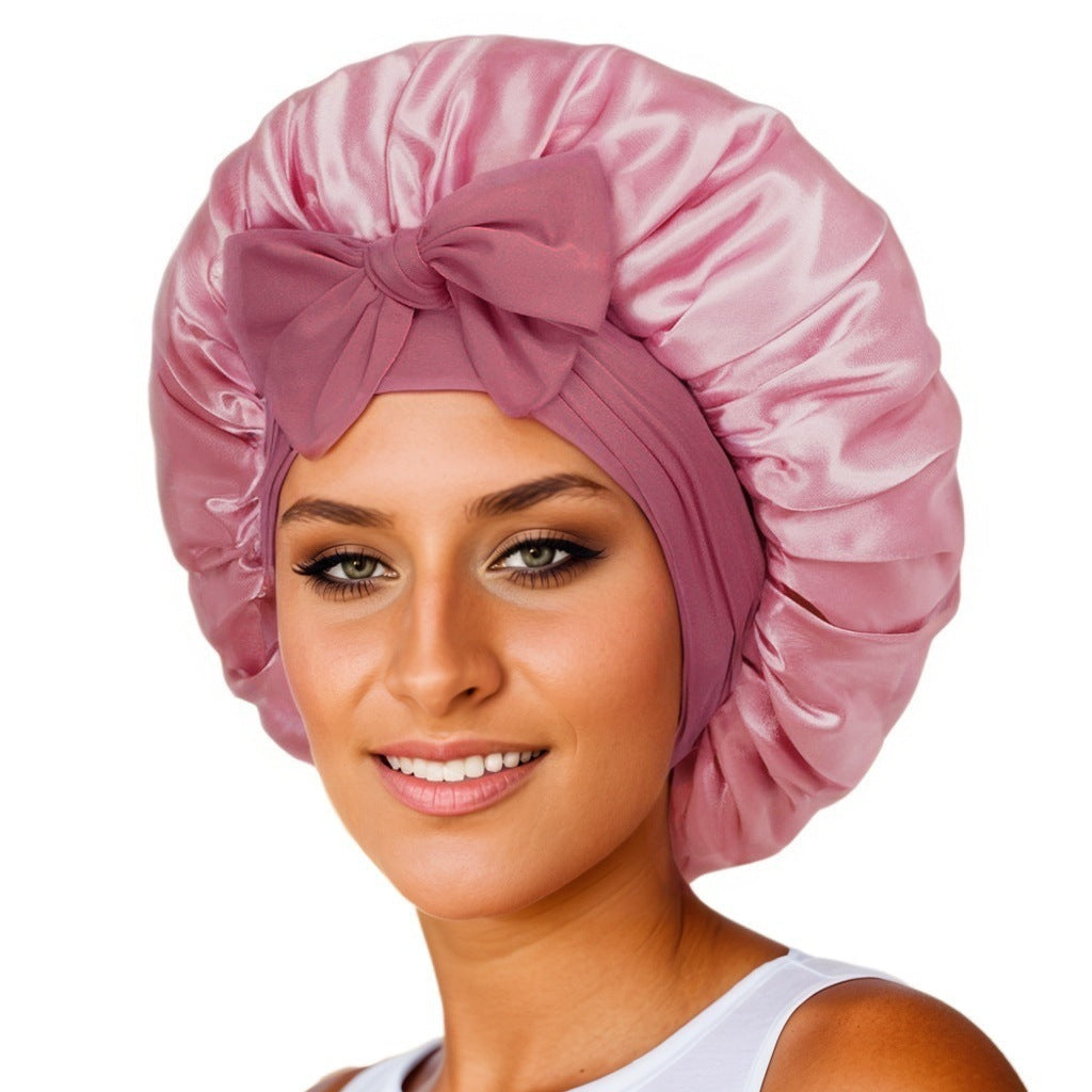 Gorro de noche antifrizz: satén suave para cabello rizado y natural