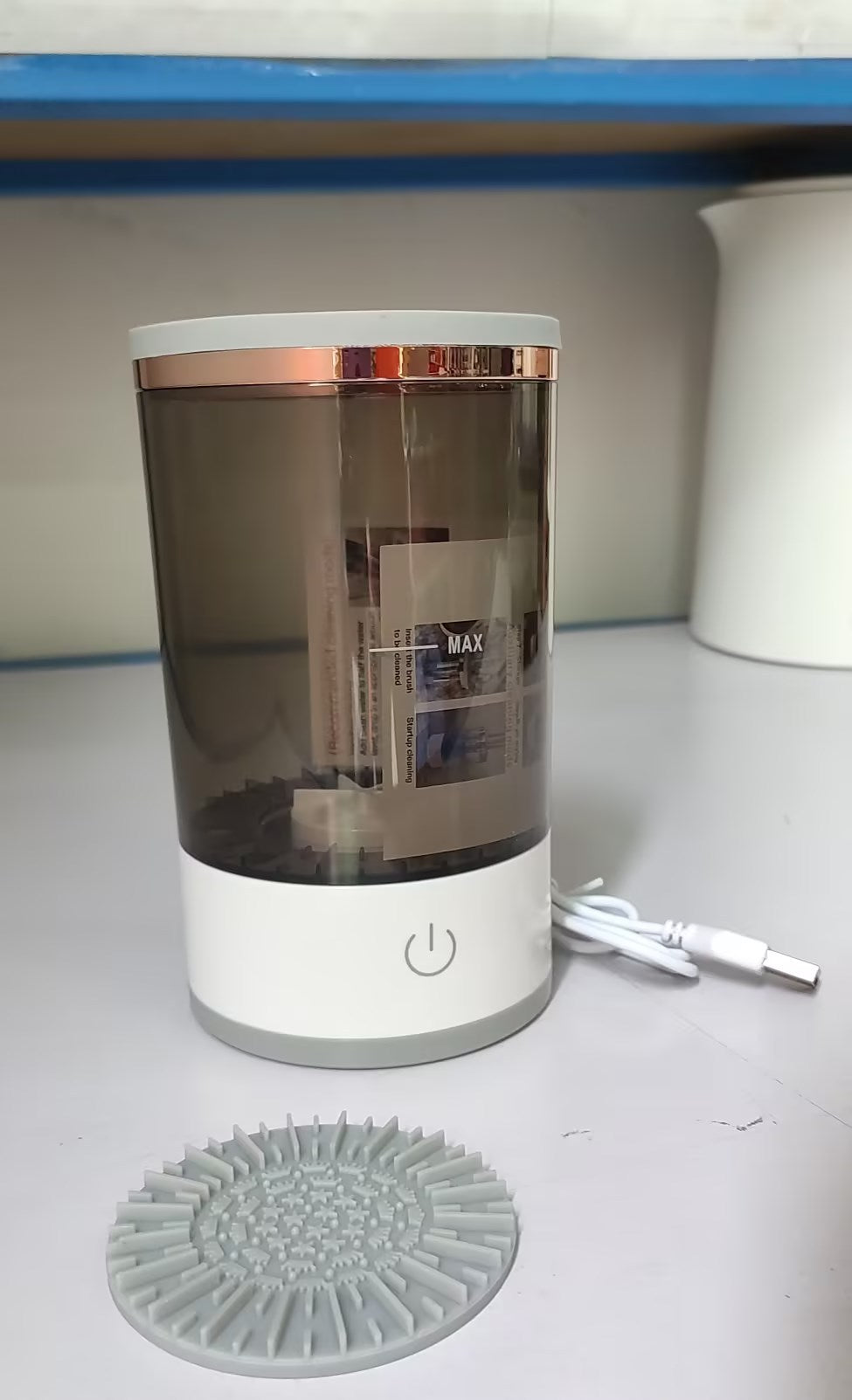 GlowPure AutoBrush – Limpiador eléctrico portátil de brochas de maquillaje
