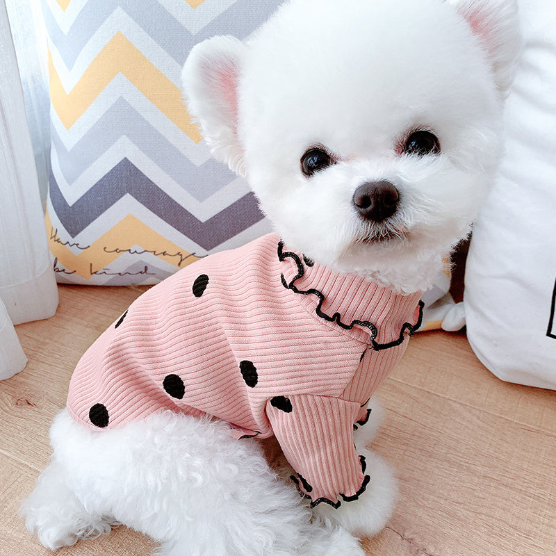 بدلة جسم للكلاب بتصميم نقاط على شكل كلب - PupStyle Dot Turtleneck