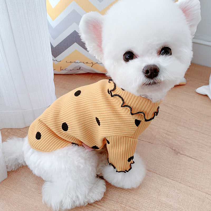 بدلة جسم للكلاب بتصميم نقاط على شكل كلب - PupStyle Dot Turtleneck