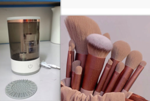 GlowPure AutoBrush – Limpiador eléctrico portátil de brochas de maquillaje