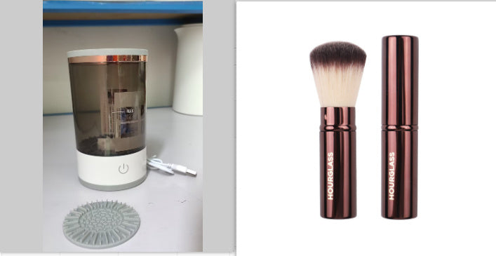 GlowPure AutoBrush – Limpiador eléctrico portátil de brochas de maquillaje