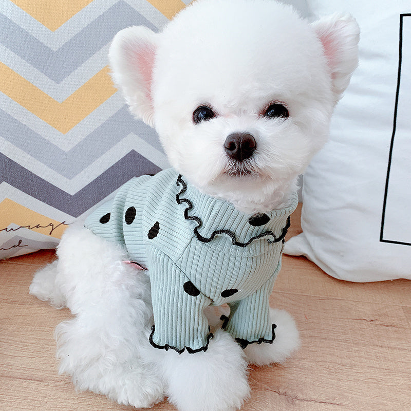 بدلة جسم للكلاب بتصميم نقاط على شكل كلب - PupStyle Dot Turtleneck