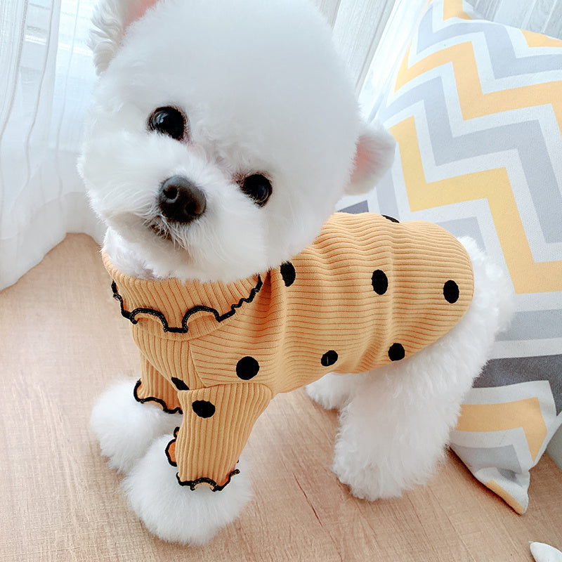 بدلة جسم للكلاب بتصميم نقاط على شكل كلب - PupStyle Dot Turtleneck