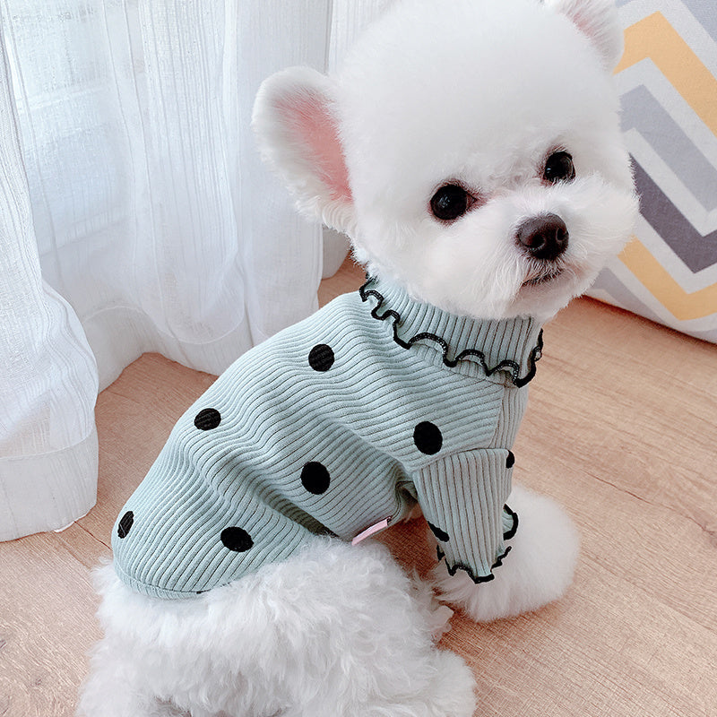 بدلة جسم للكلاب بتصميم نقاط على شكل كلب - PupStyle Dot Turtleneck