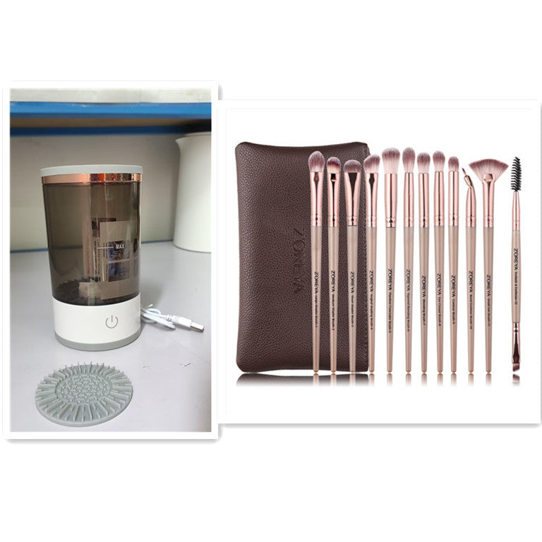 GlowPure AutoBrush – Limpiador eléctrico portátil de brochas de maquillaje